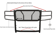 Load image into Gallery viewer, Black Horse Off Road RU-GMSI15-B-PLB Rugged Heavy Duty Grille Guard Kit for Select GMC Sierra HD, GMC Sierra HD