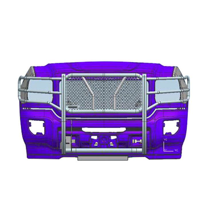 Black Horse Off Road RU-GMSI15-B-PLFR Rugged Heavy Duty Grille Guard Kit for Select GMC Sierra HD, GMC Sierra HD