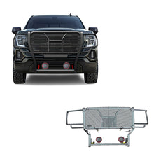 Load image into Gallery viewer, Black Horse Off Road RU-GMSI19-B-PLFR Rugged Heavy Duty Grille Guard Kit for Select GMC Sierra
