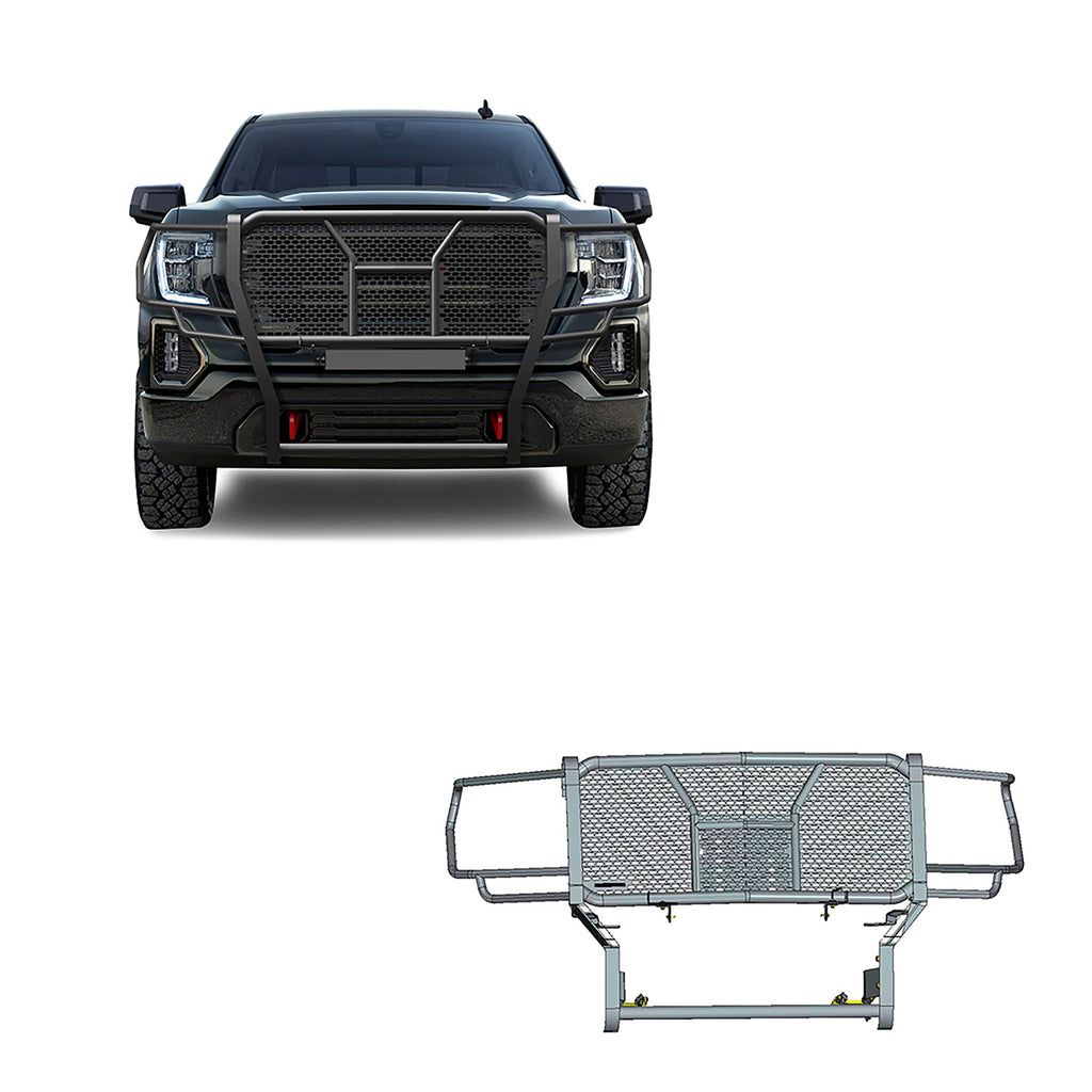 Black Horse Off Road RU-GMSI19-B Rugged Heavy Duty Grille Guard for Select GMC Sierra