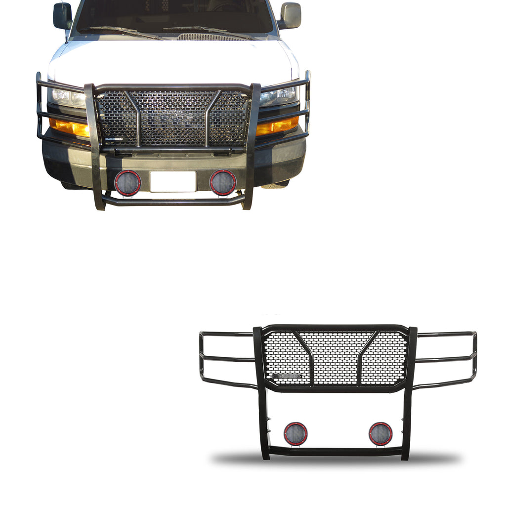 Black Horse Off Road RU-GV02MA-B-PLFR Rugged Heavy Duty Grille Guard Kit for Select Chevrolet Express 1500, Chevrolet Express 2500, Chevrolet Express 3500, Chevrolet Express 4500, Chevrolet Express Cargo
