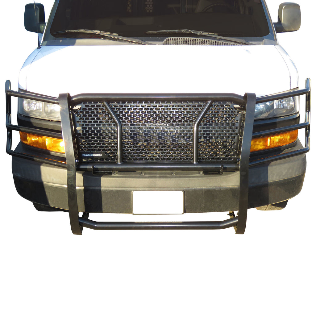 Black Horse Off Road RU-GV02MA-B Rugged Heavy Duty Grille Guard for Select Chevrolet Express 1500, Chevrolet Express 2500, Chevrolet Express 3500, Chevrolet Express 4500, Chevrolet Express Cargo