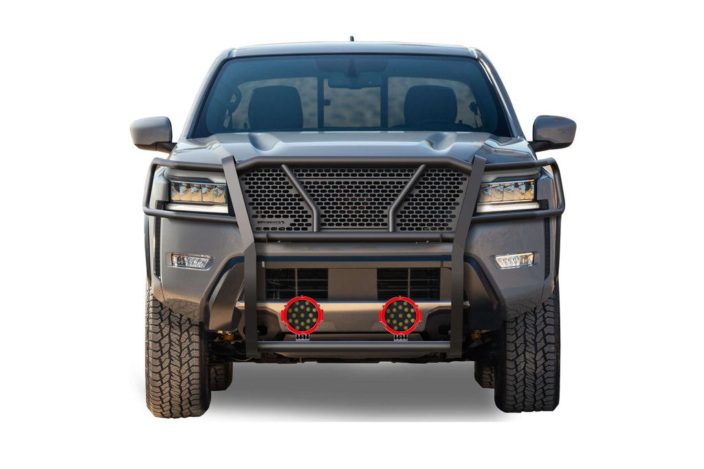 Black Horse Off Road RU-NIFR22-B-PLR Rugged Heavy Duty Grille Guard Kit for Select Nissan Frontier