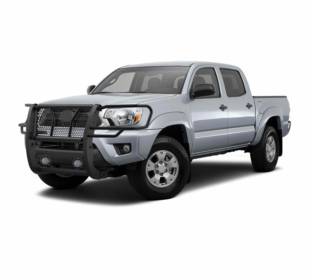 Black Horse Off Road RU-TOTA05-B-PLFB Rugged Heavy Duty Grille Guard Kit for Select Toyota Tacoma