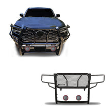 Load image into Gallery viewer, Black Horse Off Road RU-TOTA16-B-PLFR Rugged Heavy Duty Grille Guard Kit for Select Toyota Tacoma