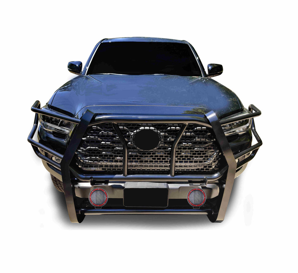 Black Horse Off Road RU-TOTA16-B-PLFR Rugged Heavy Duty Grille Guard Kit for Select Toyota Tacoma