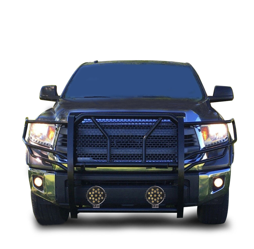 Black Horse Off Road RU-TOTU07-B-PLB Rugged Heavy Duty Grille Guard Kit for Select Toyota Sequoia, Toyota Tundra