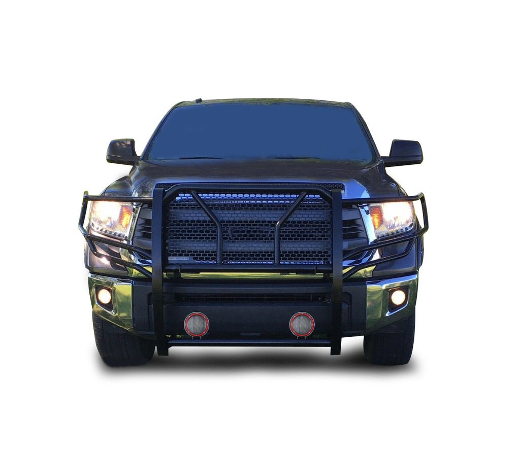 Black Horse Off Road RU-TOTU07-B-PLFR Rugged Heavy Duty Grille Guard Kit for Select Toyota Sequoia, Toyota Tundra