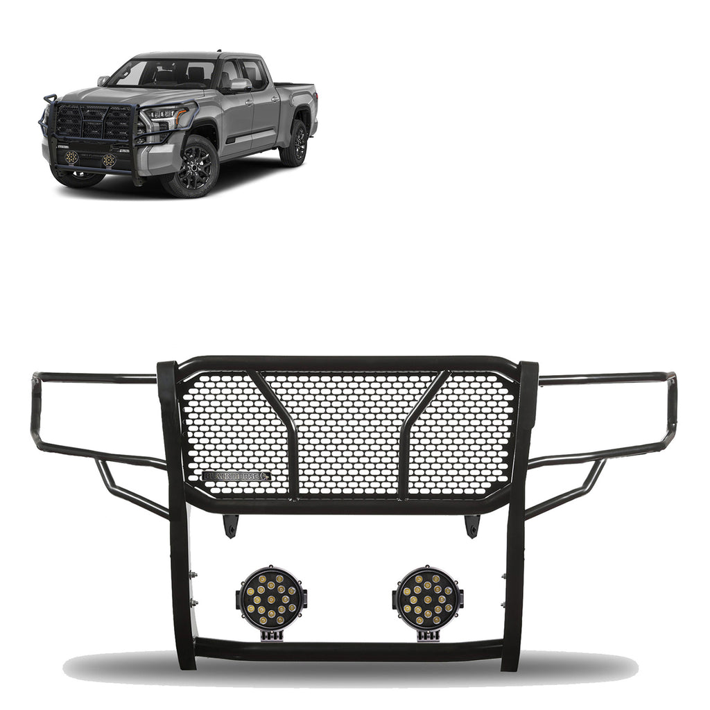Black Horse Off Road RU-TOTU22-B-PLB Rugged Heavy Duty Grille Guard Kit for Select Toyota Tundra