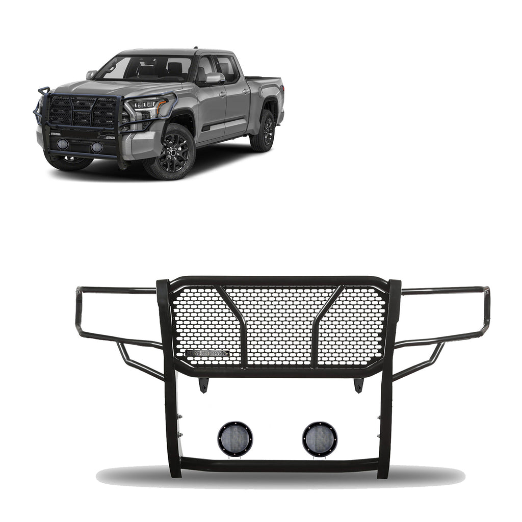 Black Horse Off Road RU-TOTU22-B-PLFB Rugged Heavy Duty Grille Guard Kit for Select Toyota Tundra
