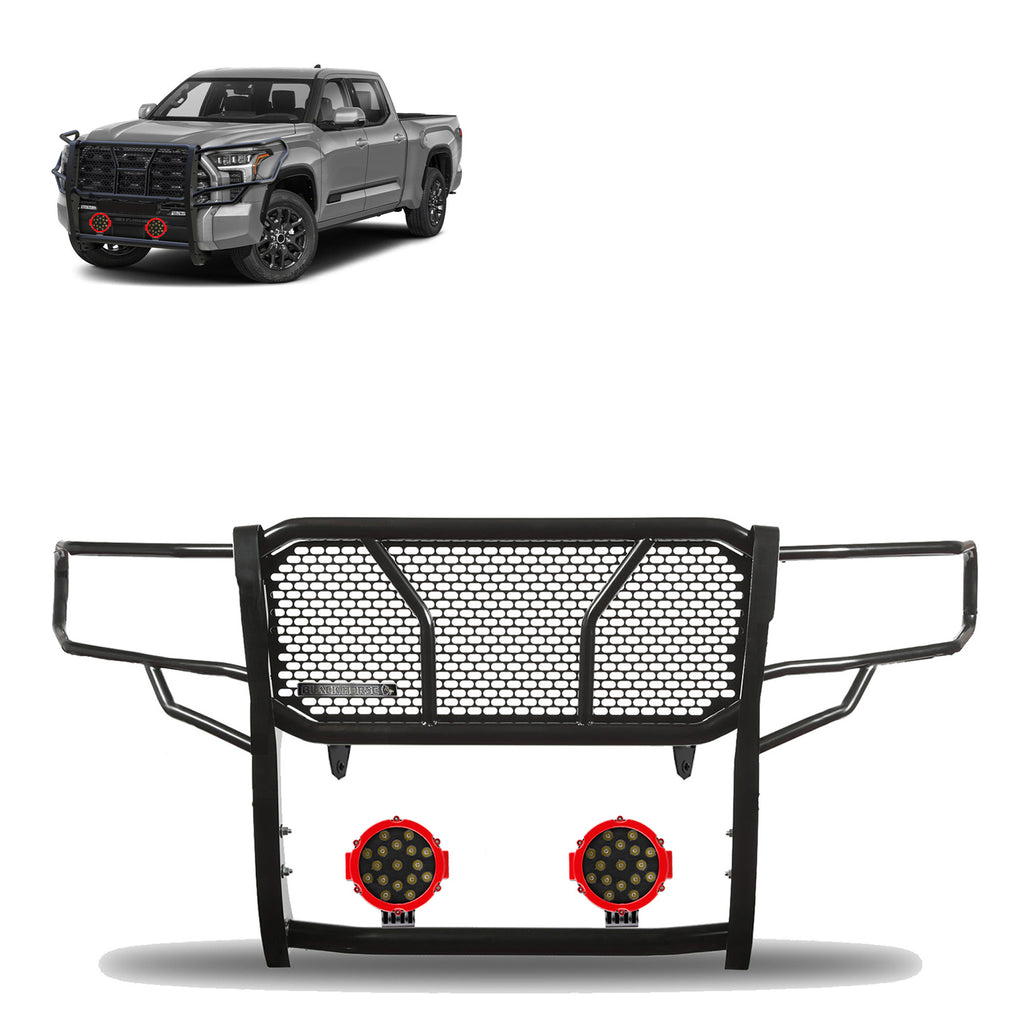 Black Horse Off Road RU-TOTU22-B-PLR Rugged Heavy Duty Grille Guard Kit for Select Toyota Tundra