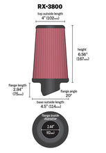 Load image into Gallery viewer, K&amp;N RX-3800 Universal X-Stream Clamp-On Air Filter
