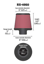 Load image into Gallery viewer, K&amp;N RX-4950 Universal X-Stream Clamp-On Air Filter