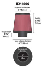 Load image into Gallery viewer, K&amp;N RX-4990 Universal X-Stream Clamp-On Air Filter