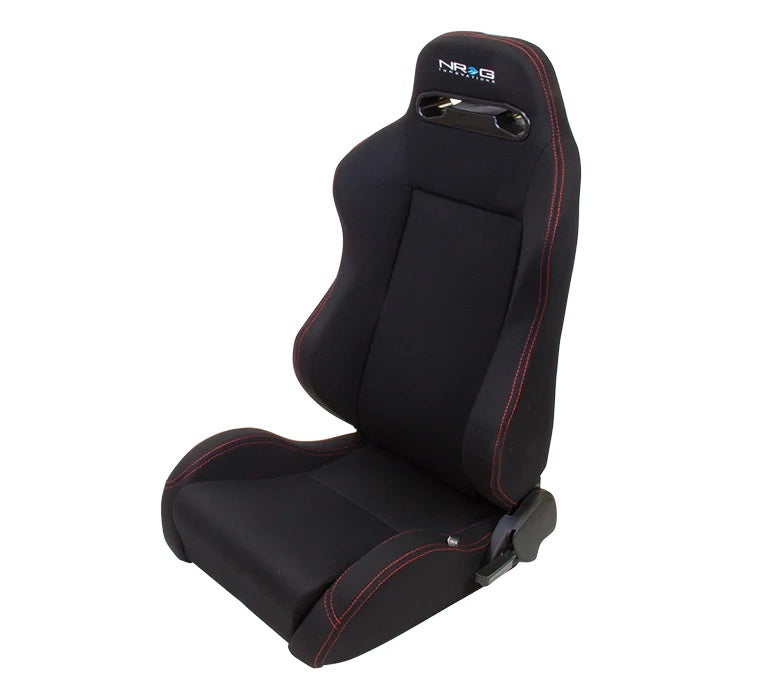 NRG INNOVATION RSC-200L/R Seat Type-R  Reclinable Black Cloth w/Red Stitch