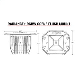 Rigid Industries 682153 Radiance+Scene RGBW Flush Mount ; Pair