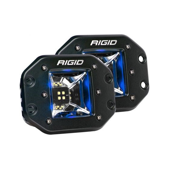 Radiance-Scene-Light-WBlue-Backlight,-Flush-Mount,-Black-Housing,-Pair