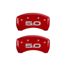 Load image into Gallery viewer, Rear-Set-2-Caliper-Covers-Engraved-Rear-201550-Red-Finish-Silver-Ch
