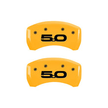 Load image into Gallery viewer, Rear-Set-2-Caliper-Covers-Engraved-Rear-201550-Yellow-Finish-Black-Ch