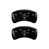 MGP 10010RMB2BK Rear Set of 2: Black finish, Silver Mustang / Bar & Pony (2015)
