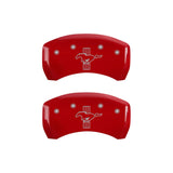 MGP 10010RMB2RD Rear Set of 2: Red finish, Silver Mustang / Bar & Pony (2015)
