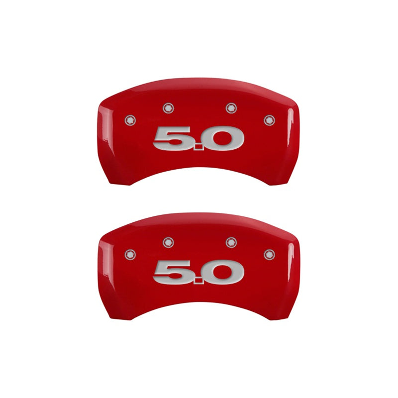 Rear-Set-2-Caliper-Covers-Engraved-Rear-50-Red-Finish-Silver-Ch