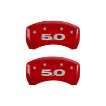 Load image into Gallery viewer, Rear-Set-2-Caliper-Covers-Engraved-Rear-50-Red-Finish-Silver-Ch