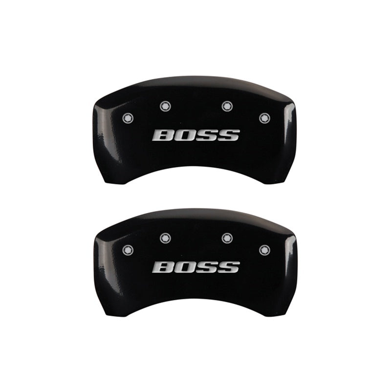 Rear-Set-2-Caliper-Covers-Engraved-Rear-Boss-Black-Finish-Silver-Ch