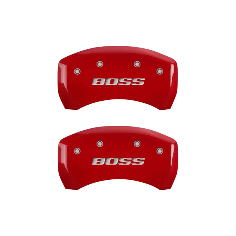 Rear-Set-2-Caliper-Covers-Engraved-Rear-Boss-Red-Finish-Silver-Ch
