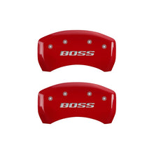 Load image into Gallery viewer, Rear-Set-2-Caliper-Covers-Engraved-Rear-Boss-Red-Finish-Silver-Ch