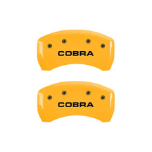 Load image into Gallery viewer, Rear-Set-2-Caliper-Covers-Engraved-Rear-Cobra-Yellow-Finish-Black-Ch