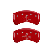 Load image into Gallery viewer, Rear-Set-2-Caliper-Covers-Engraved-Rear-Gt350-Shelby--Cobra-Red-Finish-Silver-Ch