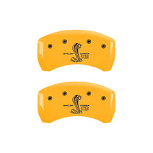 Load image into Gallery viewer, Rear-Set-2-Caliper-Covers-Engraved-Rear-Gt350-Shelby--Cobra-Yellow-Finish-Black-Ch