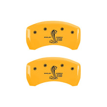 Load image into Gallery viewer, Rear-Set-2-Caliper-Covers-Engraved-Rear-Gt500-Shelby--Cobra-Yellow-Finish-Black-Ch