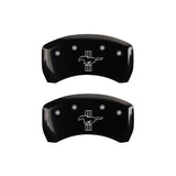 MGP 10010RMB1BK Rear Set of 2: Black finish, Silver Mustang / Bar & Pony (S197)
