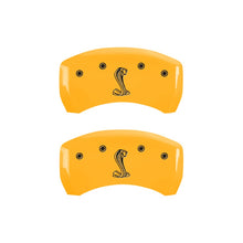 Load image into Gallery viewer, Rear-Set-2-Caliper-Covers-Engraved-Rear-Snake-Yellow-Finish-Black-Ch