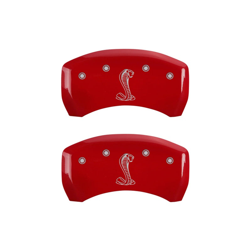 Rear-Set-2-Caliper-Covers-Engraved-Rear-Tiffany-Snake-Red-Finish-Silver-Ch