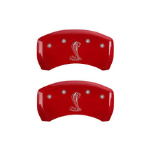Load image into Gallery viewer, Rear-Set-2-Caliper-Covers-Engraved-Rear-Tiffany-Snake-Red-Finish-Silver-Ch