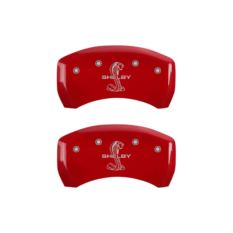 Rear-Set-2-Caliper-Covers-Engraved-Rear-Tiffany-Snake-Red-Finish-Silver-Ch