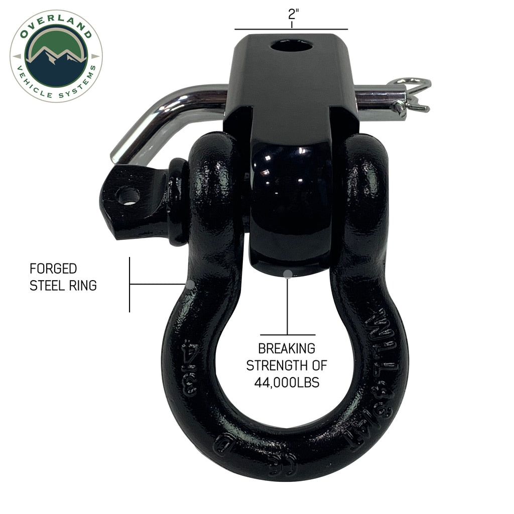 Receiver-Mount-Recovery-Shackle-34-Inch-4.75-Ton-With-Dual-Hole-Black-Universal-Overland-Vehicle-Systems