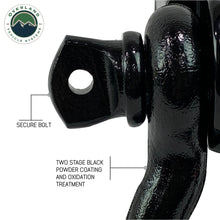 Load image into Gallery viewer, Receiver-Mount-Recovery-Shackle-34-Inch-4.75-Ton-With-Dual-Hole-Black-Universal-Overland-Vehicle-Systems