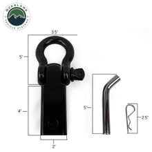 Load image into Gallery viewer, Receiver-Mount-Recovery-Shackle-34-Inch-4.75-Ton-With-Dual-Hole-Black-Universal-Overland-Vehicle-Systems