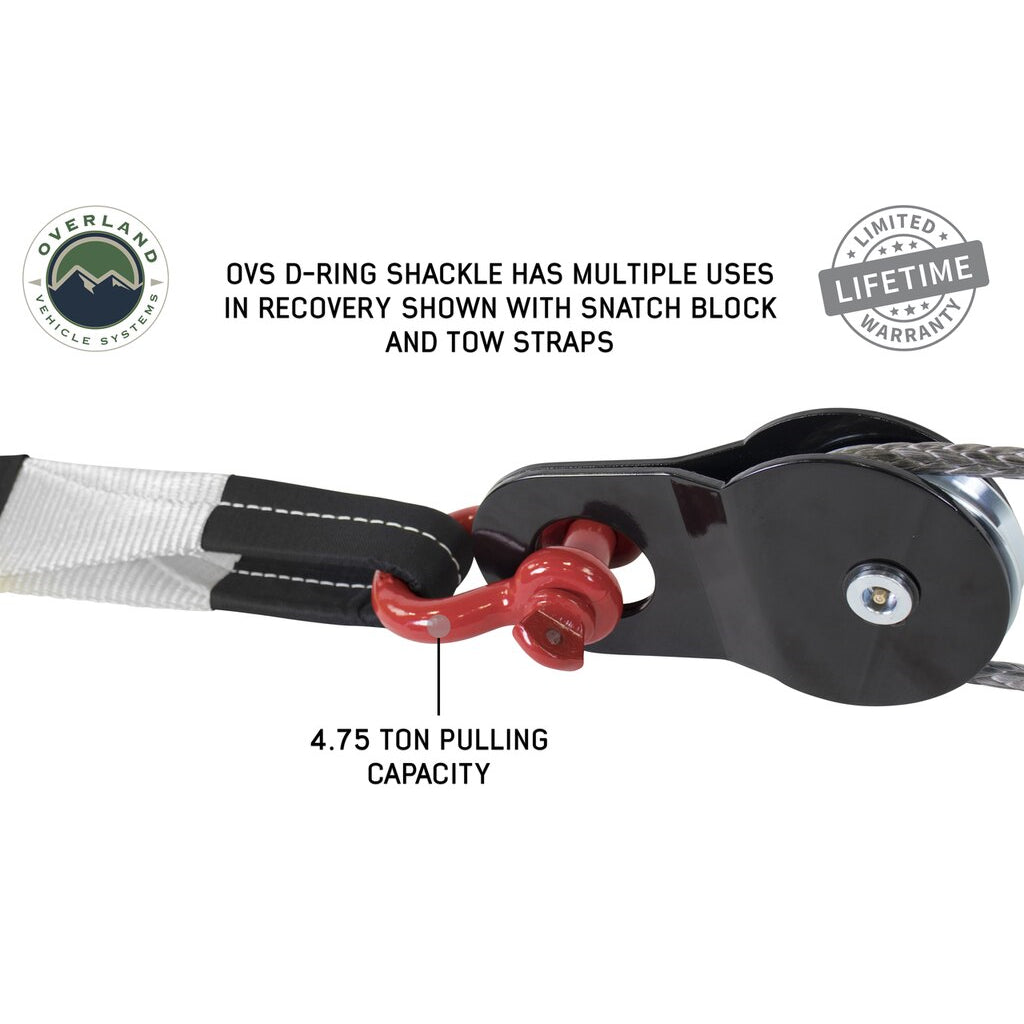 Recovery-Shackle-34-Inch-4.75-Ton-Steel-Gloss-Red-Overland-Vehicle-Systems