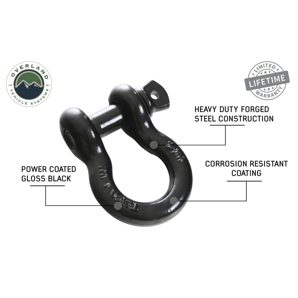 Recovery-Shackle-34-Inch-4.75-Ton-Steel-Gloss-Black-Overland-Vehicle-Systems