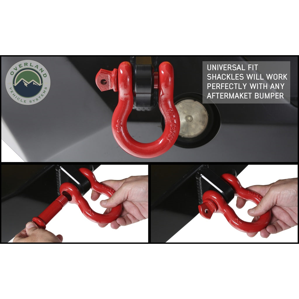 Recovery-Shackle-34-Inch-4.75-Ton-Steel-Gloss-Red-Overland-Vehicle-Systems