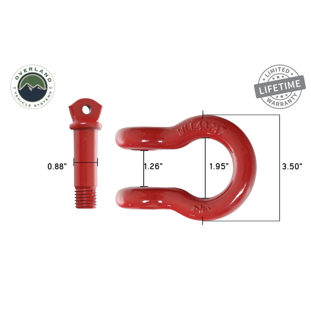 Recovery-Shackle-34-Inch-4.75-Ton-Steel-Gloss-Red-Overland-Vehicle-Systems