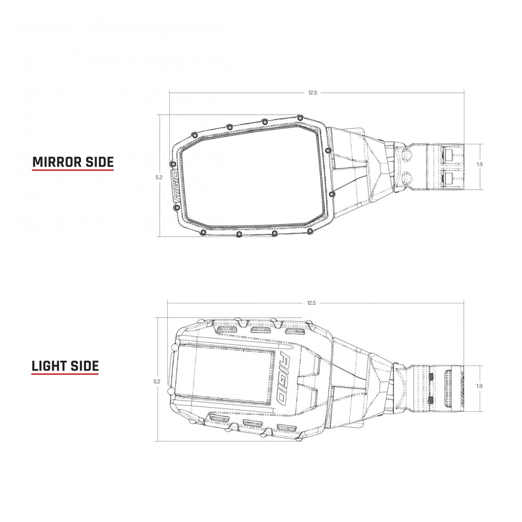 Reflect-Side-Mirror-With-Integrated-Led-Light-And-Amber-Side-Light,-Pair