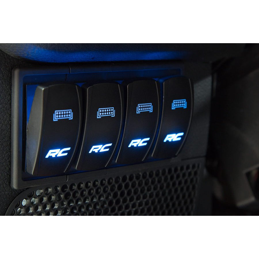 Rocker-Switch-Housing-Kit-4-Switches-Black-Plastic-Rough-Country