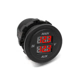 Race Sport RS50888 Rocker Switch sized Dual Volt Meter 10-60V