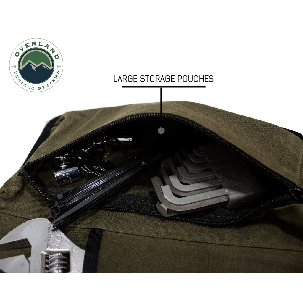 Rolled-Bag-General-Tools-With-Handle-And-Straps-Brown-16-Lb-Waxed-Canvas-Canyon-Bag-Universal-Overland-Vehicle-Systems